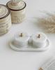 Marble Trinket Set: Storage Bowls with Brass Knobs & Tray