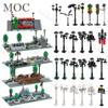 City Series Street Light Set Traffic Light Signal Light Flower Fountain Street View Park MOC Building Block Model Brick Toy Gift
