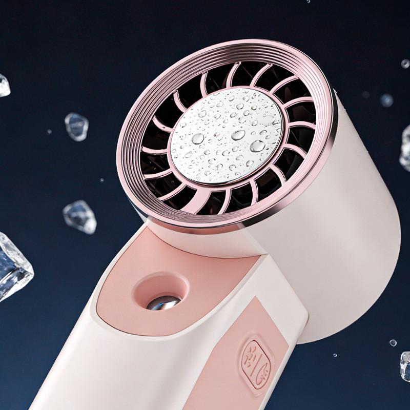 Portable Handheld Fan With Spray Usb Rechargeable For Cooling And Personal Use