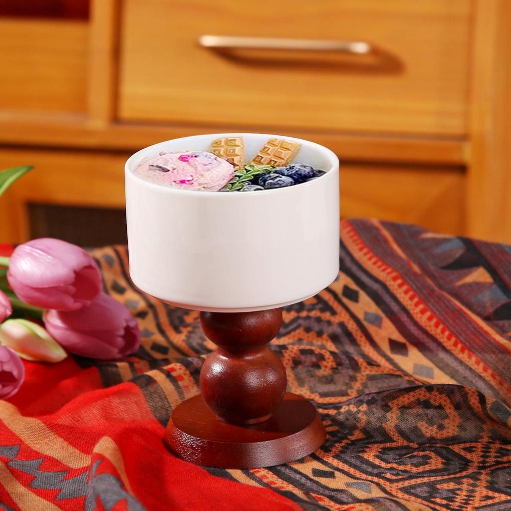 Retro French ceramic goblet ice cream cup pudding dessert bowl