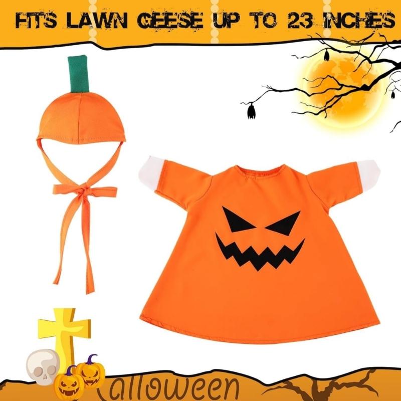 Weather Proof Cements Geese Outfit Halloween Garden Decoration Outdoor Patios Yard Lawn Statueart Ornament