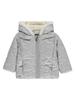 Girls' Autumn Jacket with Hood, Gray, Hearts, Kanz