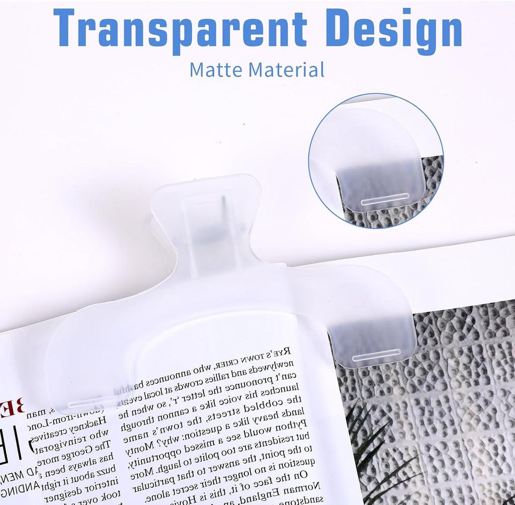 2Pcs Book Clips, Book Weight Page Holder, Transparent Book Clips To Hold Book Open Portable Reading Book Page Holders for Office