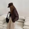 VEZFAA Moda feminina casual outono inverno cor sólida estampa manga comprida jaquetas e casacos casacos de plumas