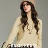 Basic House Women's Wool-Blend Crewneck Knit Sweater