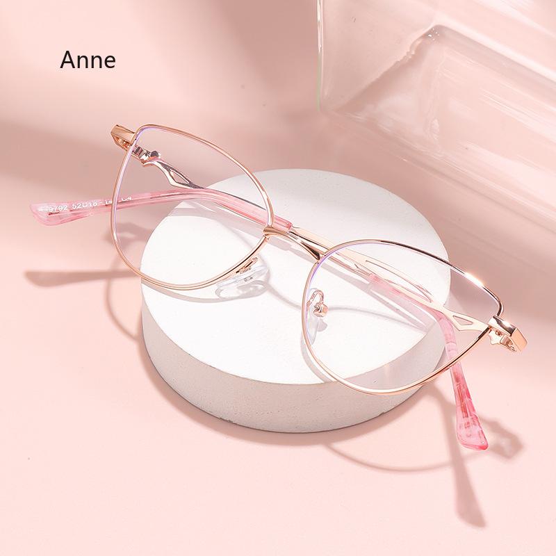 TR90 Anti Blue Light Cat Eye Reading Glasses Women Luxury Optical Computer Eyewear Female Ultralight Double Color Frame Glasses
