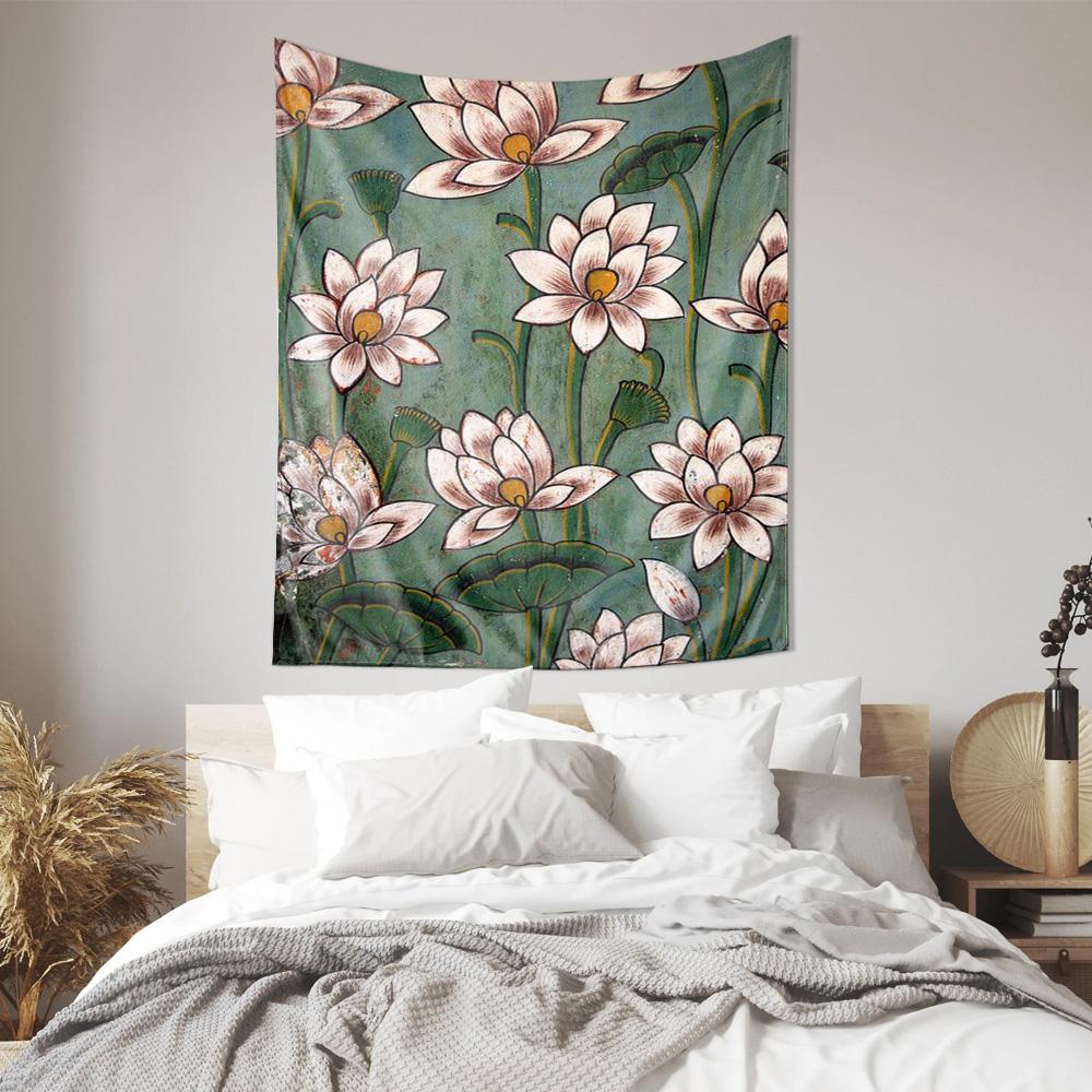 Elegant Lotus Tapestry Decor Painting Suitable for Living Room and Bedroom Home Beautification