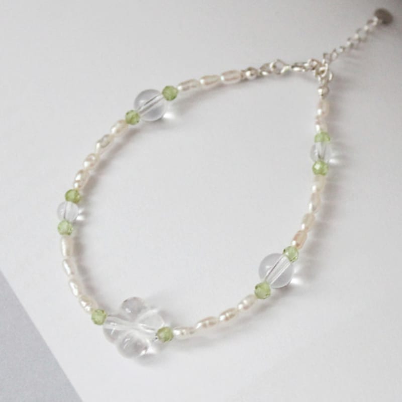warmrecord Silver 925 Lucky green Bracelet_B011