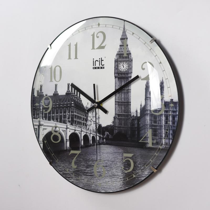 Gewölbte Glaswanduhr Kreative Mode Wohnzimmer Dreidimensionale digitale Skala Wanduhr Uhr 12 Zoll 30CM