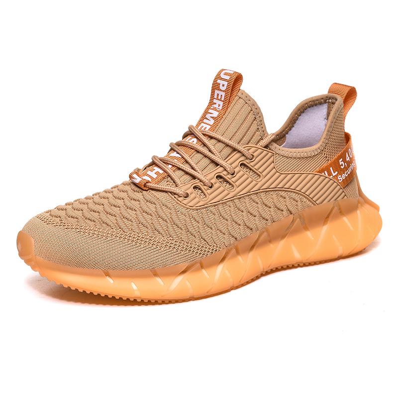 2025 New Lightweight Breathable Flying Woven Coconut Shoes Student Fitness Running Shoes Male Popcorn Soft Sole Sports Shoes