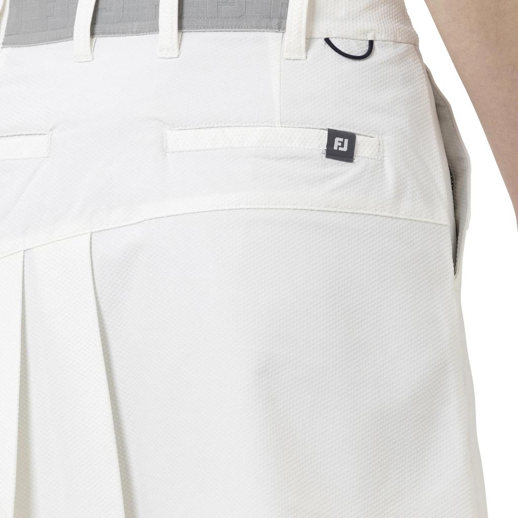 FootJoy Golf Dot Touch Half Pleated Skirt, Skirt, White, Women's, Medium, FJW-S25-P06, 34912-M