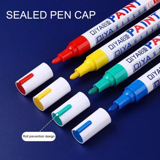 Fade-Resistant Paint Pen for Outdoor Touch-Ups Waterproof Quick-Drying Repair Pen UV-Protected Oil-Based Marker for Metal Wood Plastic