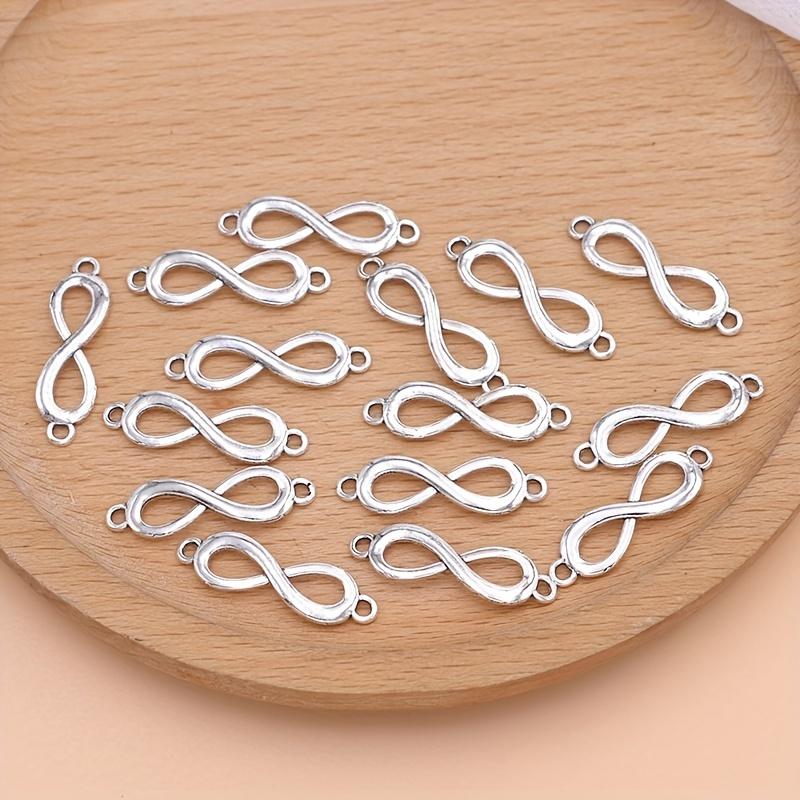 15 Stück Versilberte Unendlichkeits-Anhänger-Verbinder für die Schmuckherstellung Armband-Zubehör DIY