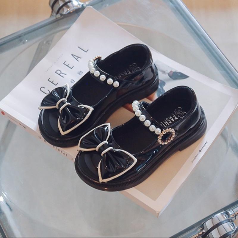 Girls Princess Leather Flats Spring Autumn Kids Single Shoes Student Stage Performance Shoes