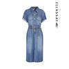 ELLASSAY Women's Slit Denim Shirt Dress