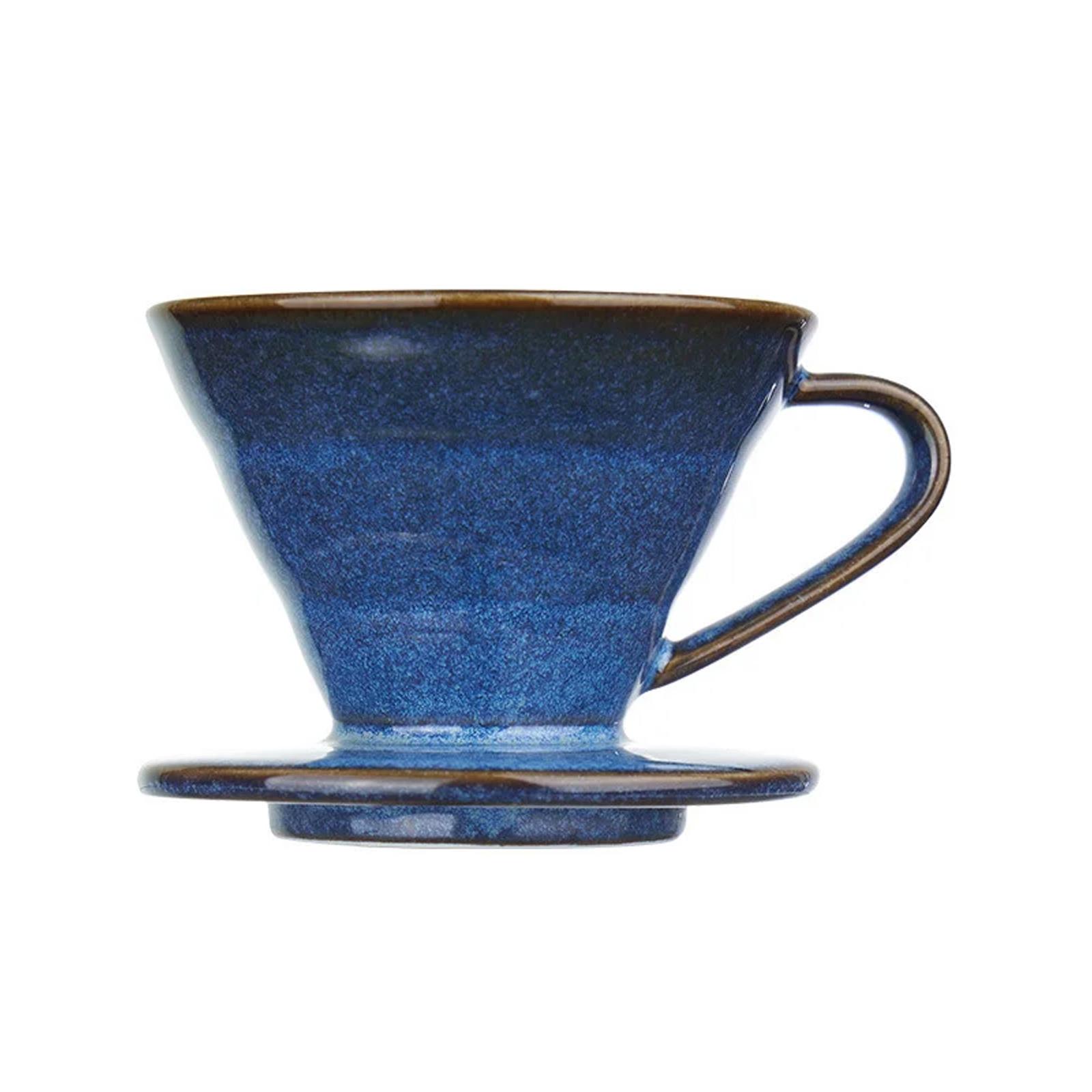 

Blue Glazed Ceramic Coffee Filter Durable Heat Resistant Handcrafted Drip Brewer For Pour Over Coffee S