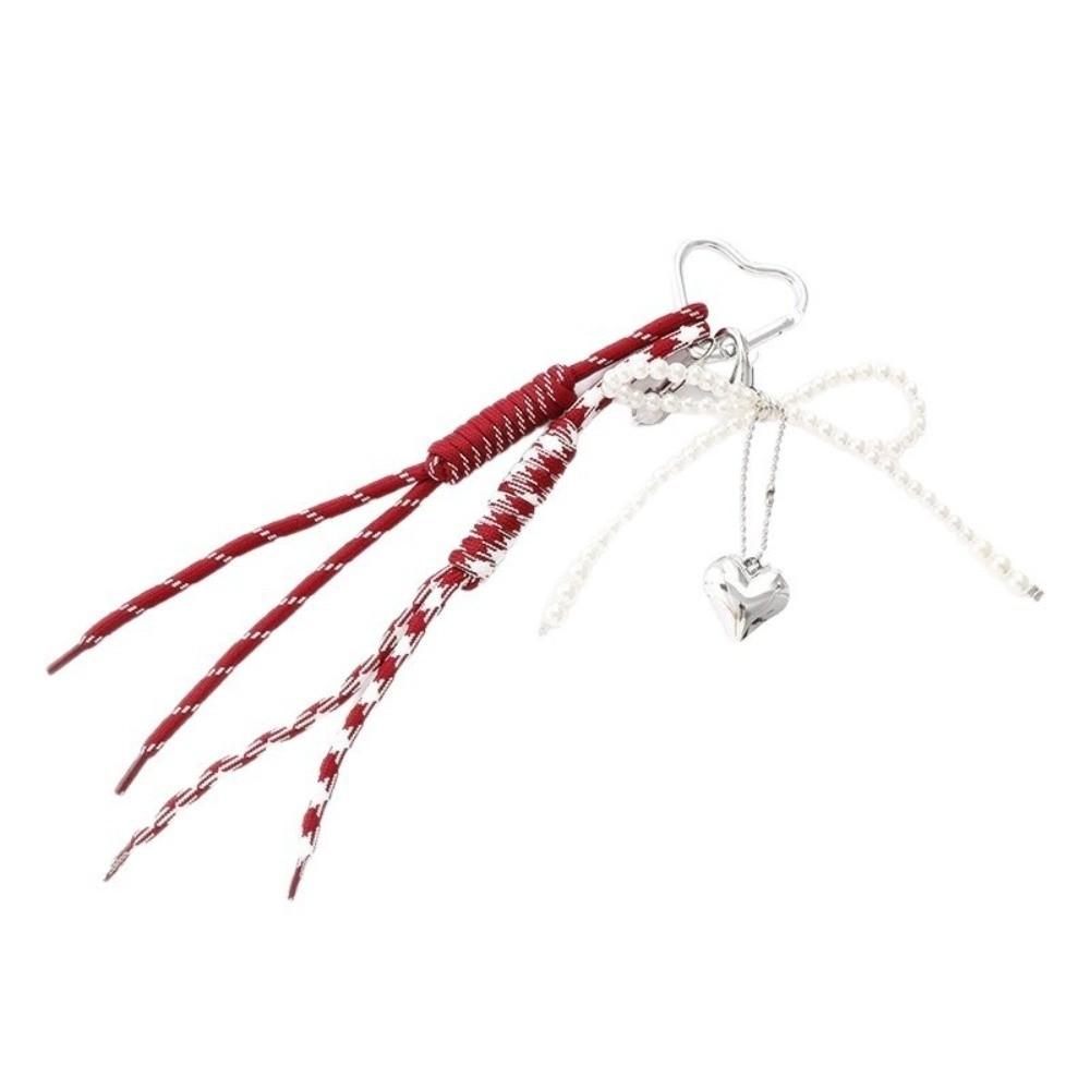 Phone Case Hanging Ornaments Heart Charms Keychain Y2k Rope Keychain Fashion Bowknot Key Ring