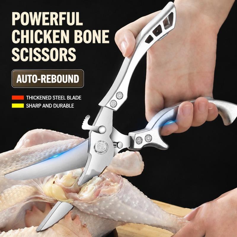 Household Stainless Steel Kitchen Scissors Heavy Duty Bone Shears for Chicken Bone Cutting Fish Cleaning Barbecue Processing5