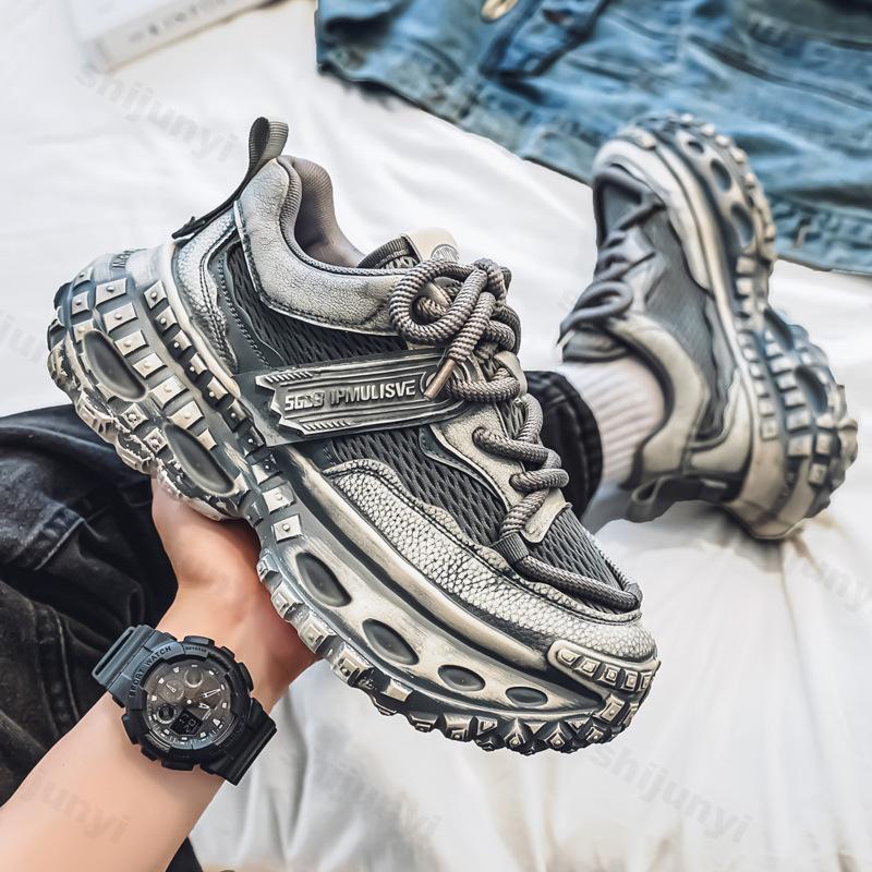 Fashion 2025 Autumn New Men's Fashion Trend Low Top Casual Thick Soled Shoes Mesh Breathable Comfortable Versatile Niche Chunky sneakers