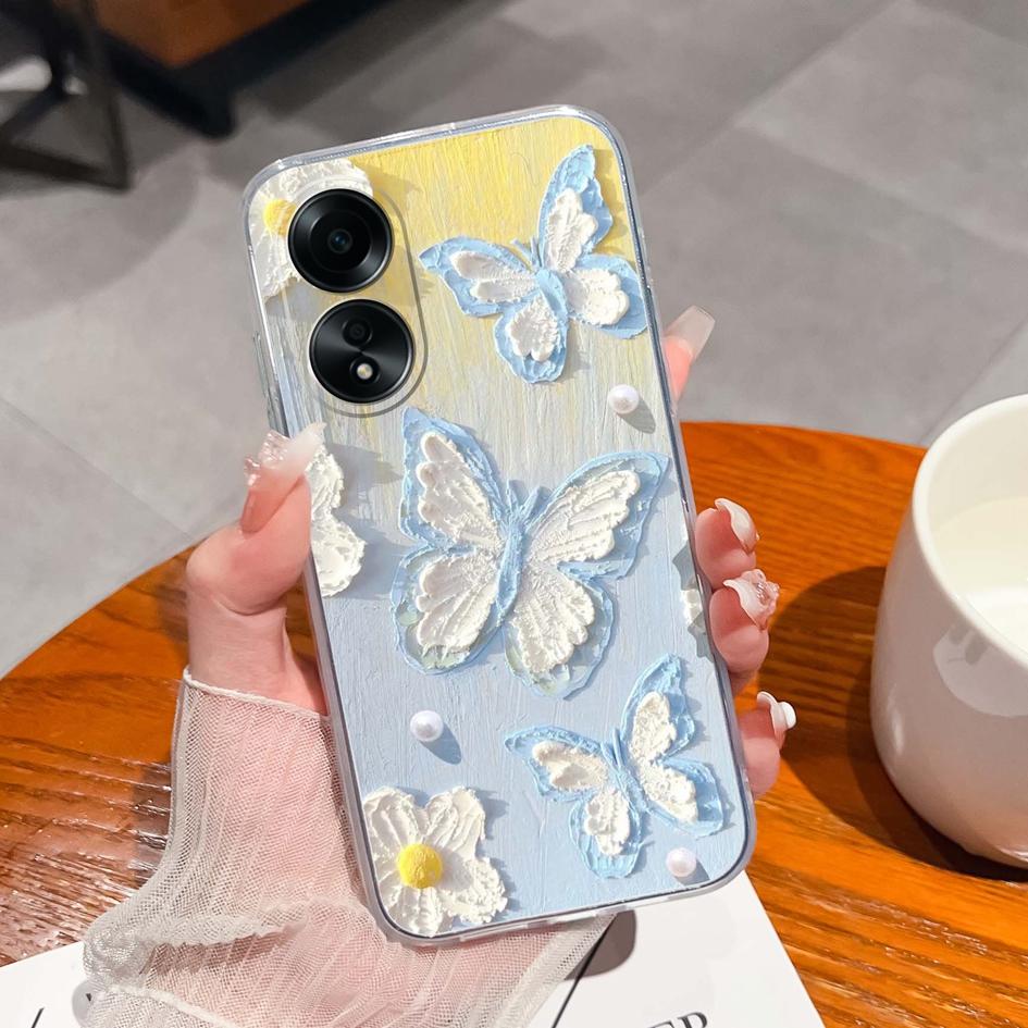 Carcasă nouă pentru Oppo A58 A57 A57S A57e A77 A77S A78 A79 A98 A38 A2 F23 K11 4G 5G Model animal drăguț din silicon transparent anti-alunecare Carcasă durabilă pentru Oppo Capa