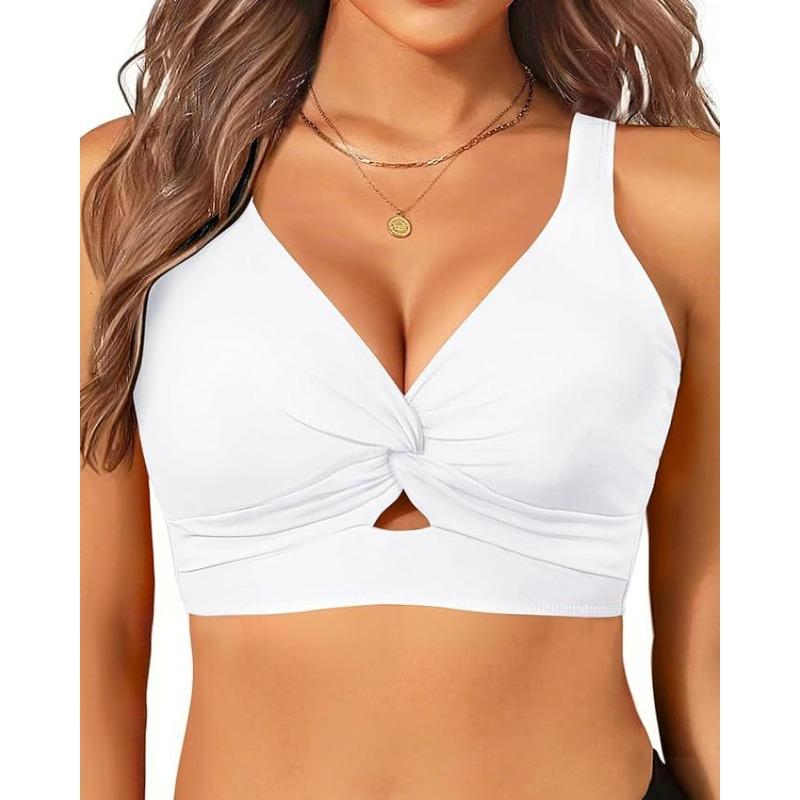 

Women s bikini new swimsuit seaside vacation casual neck top S