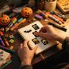 420Pcs/roll Halloween Horror Pumpkin Graffiti Sticker 5 Rectangle Designs PVC Self-Adhesive Sealing Labels Decor Party Supplies