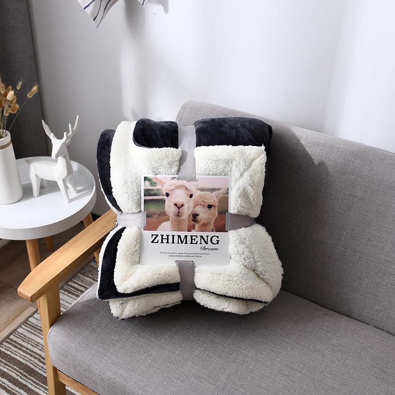 

Winter Solid Color Lambswool & Flannel Fleece Throw - Warm, Thick, Fluffy Blanket 70x100cm, approx. 320g