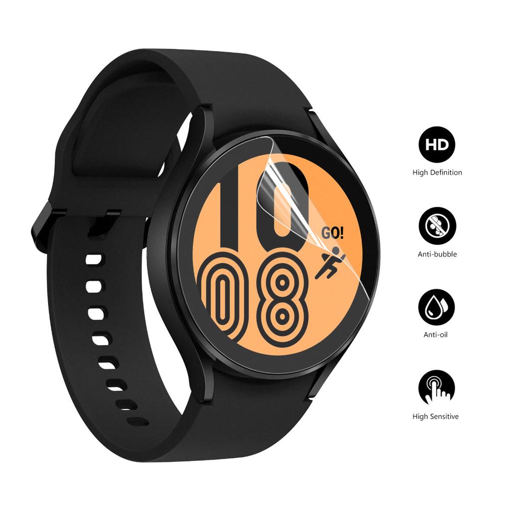 For Samsung Galaxy Watch4 44mm 2Pcs Screen Protectors ENKAY HAT PRINCE TPU Ultra Clear Full Cover Film