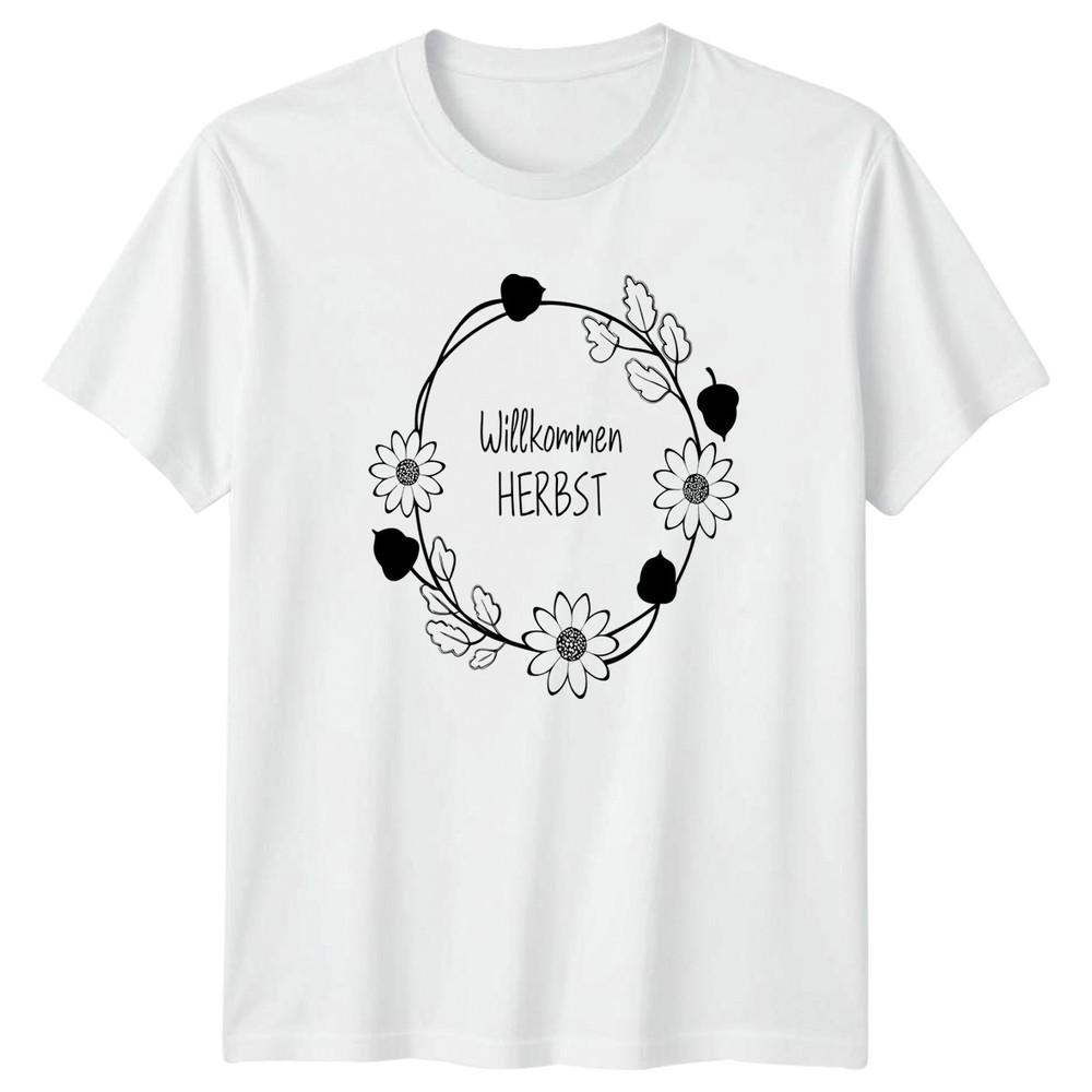 WillkomUnisex Herbst Unisexs TShirt GerUnisex Fall Decor Autumn Autumn Gift For Her S