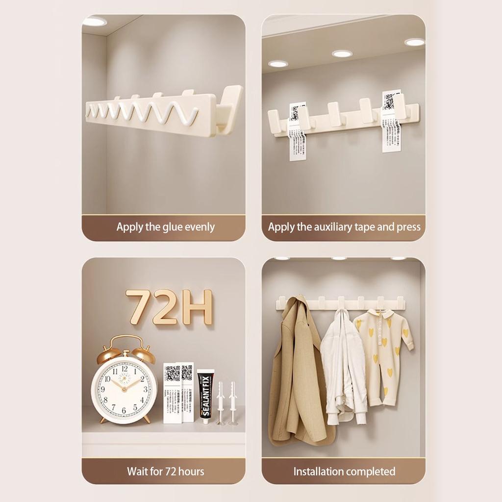 Various Hook Wall Mounted Coat Rack In Elegant Color Portable Accessory for Hanging Clothes and Towels In Any Room