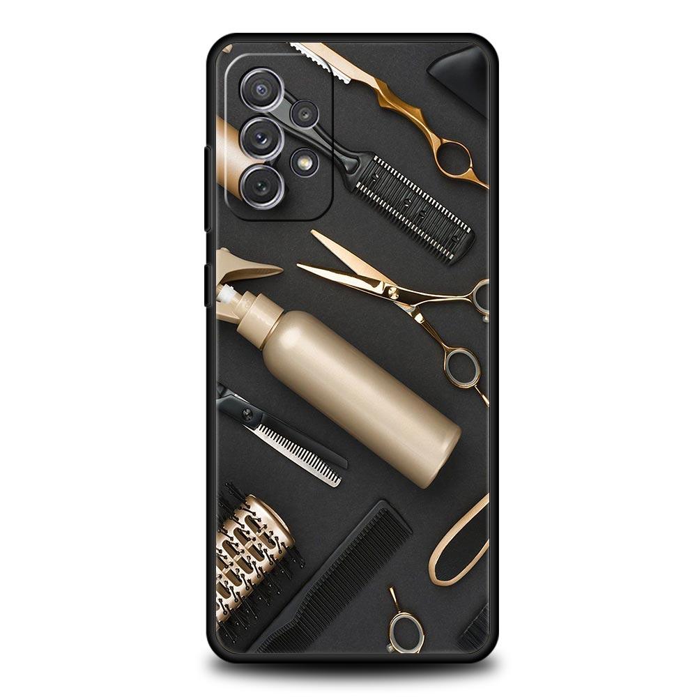 Barber Shop Hair Stylist tools Phone Case For Samsung A15 A13 A51 A71 A41 A31 A21S A03S A05 A35 A55 A23 A25 A33 A53 A73 5G Cover