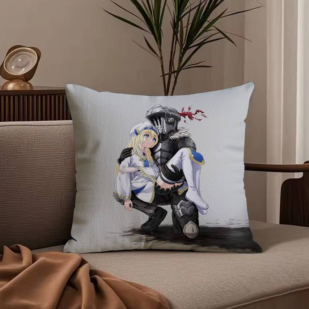 Anime G-Goblin S-Slayer Pillow Case Anti-dustmite Pillowcase Invisible zipper silky short plush Sofa cushion cover
