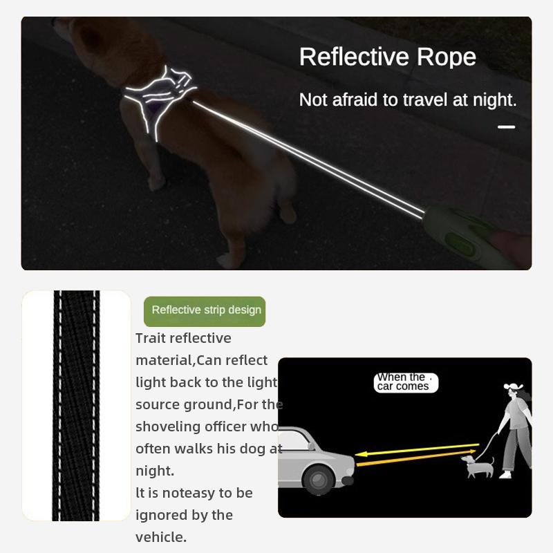 Retractable Dog Leash 3m/5m 50kg Load Capacity Adjustable Durable Bulldog Walking Rope Chain Leash for Small to Large Dogs