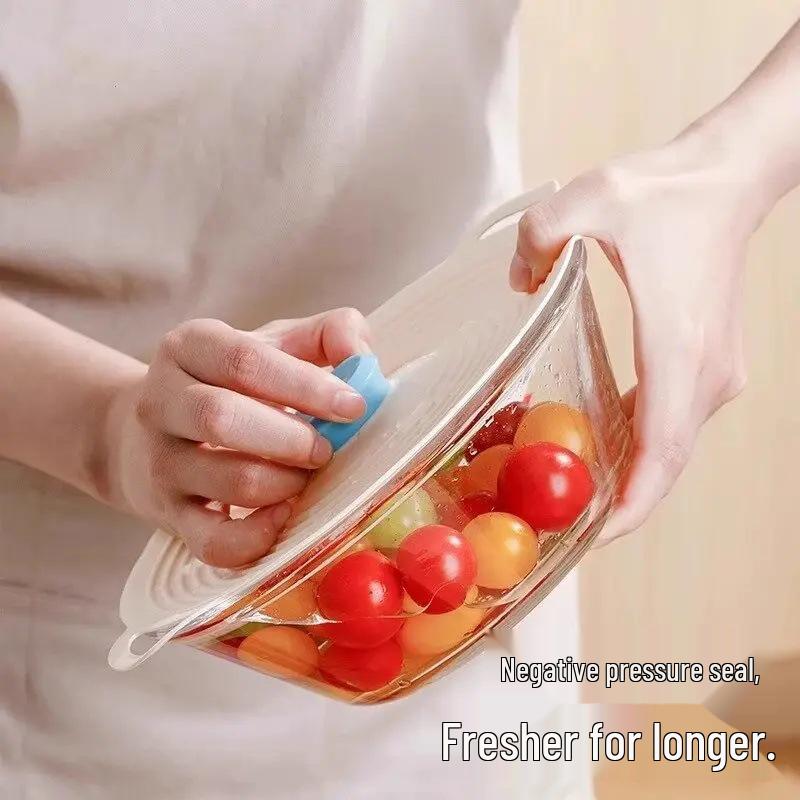 Food Grade Silicone Lid: Reusable, Microwave-Safe, Spill-Proof Cover for Pots, Bowls, Plates, and Cups.