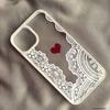 Cute Black White Lace Floral Pattern Phone Case For iPhone 16 17 Pro 15 17Air 13 11 12 XS Max 7 8 14 Plus XR Clear Hard Cover