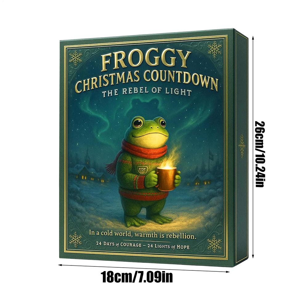 

Frog Advent Calendar 2026 24-Day Christmas Countdown Calendar 2D Flat Frog Acrylic Pendants Suitable for Christmas Trees, Doors 24pcs