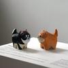 Handmade Wooden Carving Akita Shiba Husky Cute Dog Decor Office Desk Car Ornament