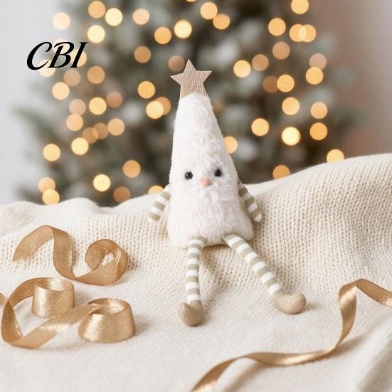 Christmas Tree Plush Doll Ornament with Dangling Legs, Cute Soft Stuffed Figure, Cozy Aesthetic Room Accents for Home Living Sofa And Party