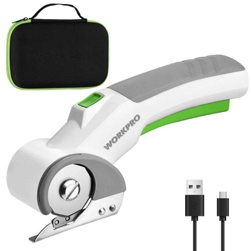 WORKPRO Electric Cutter, Cordless Multi-Cutter, Electric Cardboard Cutter, Fabric Cutter, 3.6V Rechargeable, M2 Stainless Steel Blade, Cuts Fabric, Le