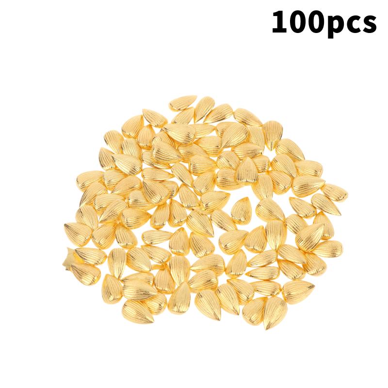 100Pcs Wealth Luck Gold Charms Mini Exquisite Gold Ingots Melon Seeds for DIY Gift Making Feng Shui Home Decor