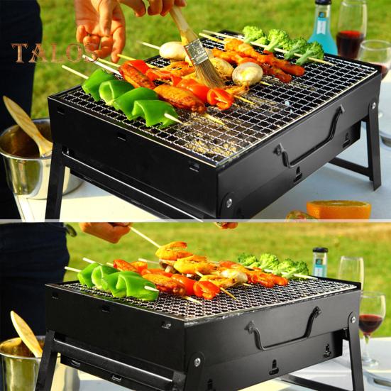 Portable BBQ Grill Stainless Steel Easy To Use Removable Grid Foldable Charcoal Grill for Outdoor Picnic Garden Camping