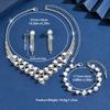Amazon temperament luxury rhinestone pearl necklace earrings bracelet set fashionable high-end banquet party jewelry