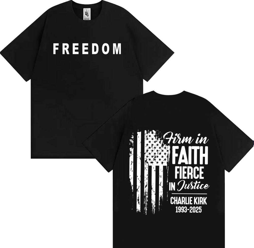 Prayers Up for Charlie Kirk Freedom T Shirt Unisexs Clothing Harajuku Y2k High Street Tshirts Unisex Casual Comfort Oversized Tshirt