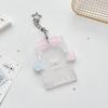 Acryl-Fotokartenhalter mit süßem Schleifenflügel-Design Stern-Schlüsselanhänger Für Fans Sammeln von Idol-Fotos Schul-Ausweis-Halter