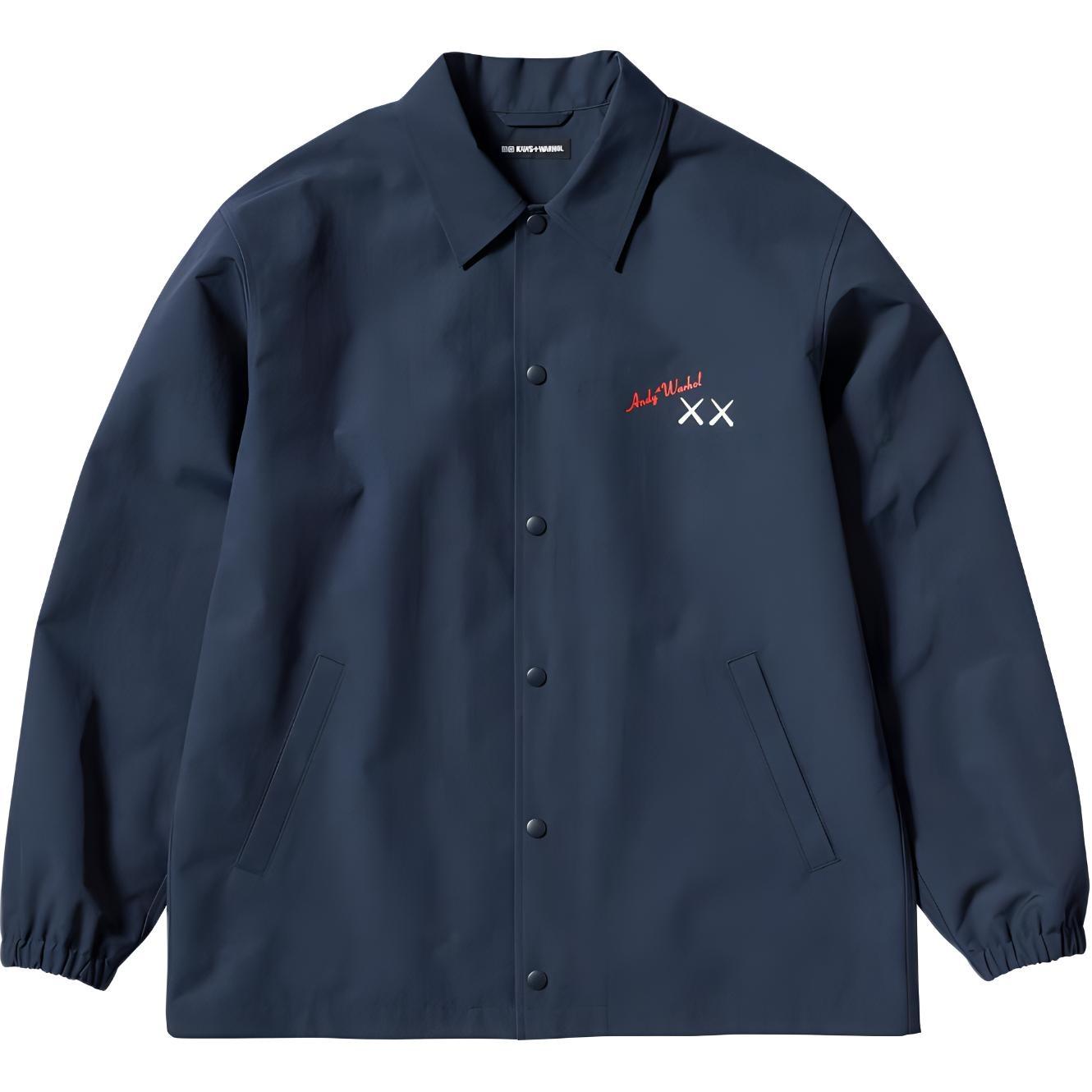 UNIQLO x KAWS x Warhol Coach Jacket Navy Men s 476316-69 XS