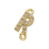 CZ Crystal 26 Initial Letter A-Z Charms Gold Plated Brass Connector for Necklace Bracelet Jewelry Accessories :VD1114