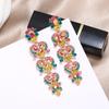 S925 silver needle niche baroque retro personalized crystal stud earrings women's fashion versatile long temperament earrings
