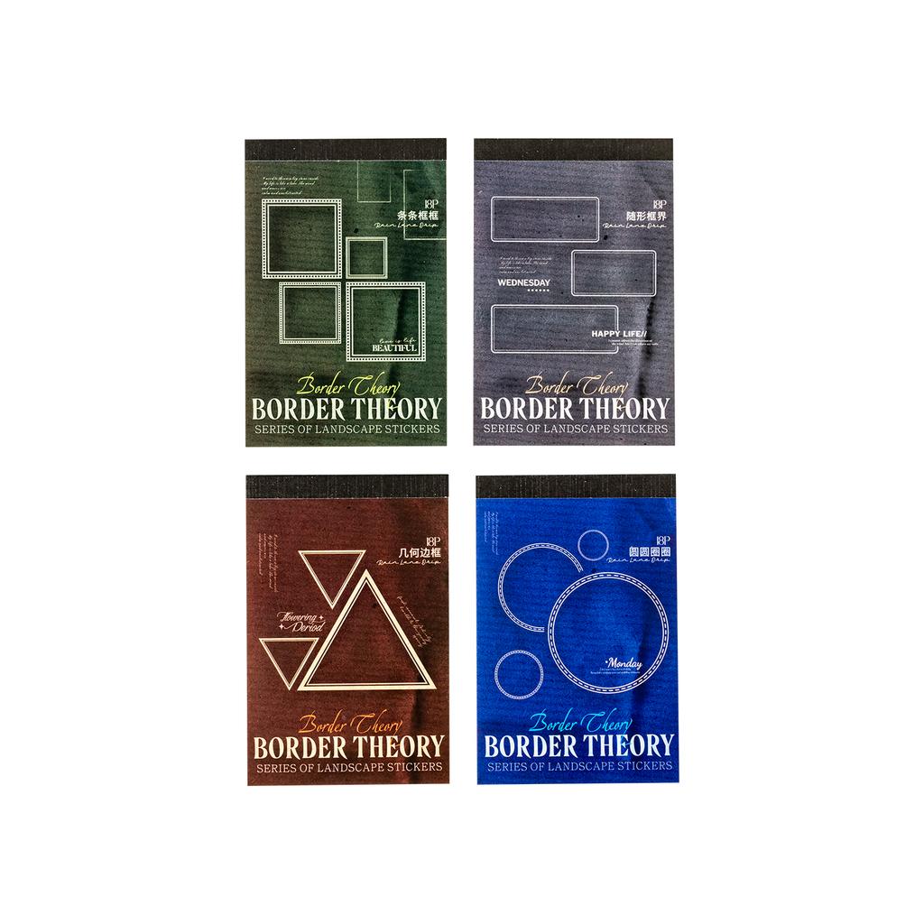 JIANWU Border Theory Series Vintage Geometric Frame Landscape Material Collage Sticker Book Creative DIY Journal Stationery