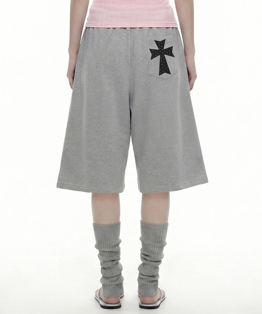 GRAVER [Unisex] Dot Cross Embroidered Bermuda Shorts_3 Colors