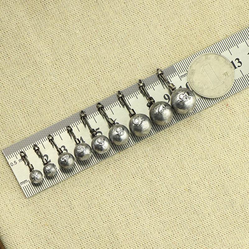 Detachable Ball-Shaped Running Lead Sinker 2-20g: Anti-Drift Line Clip for Fast Bottom Finding and Wild Fishing